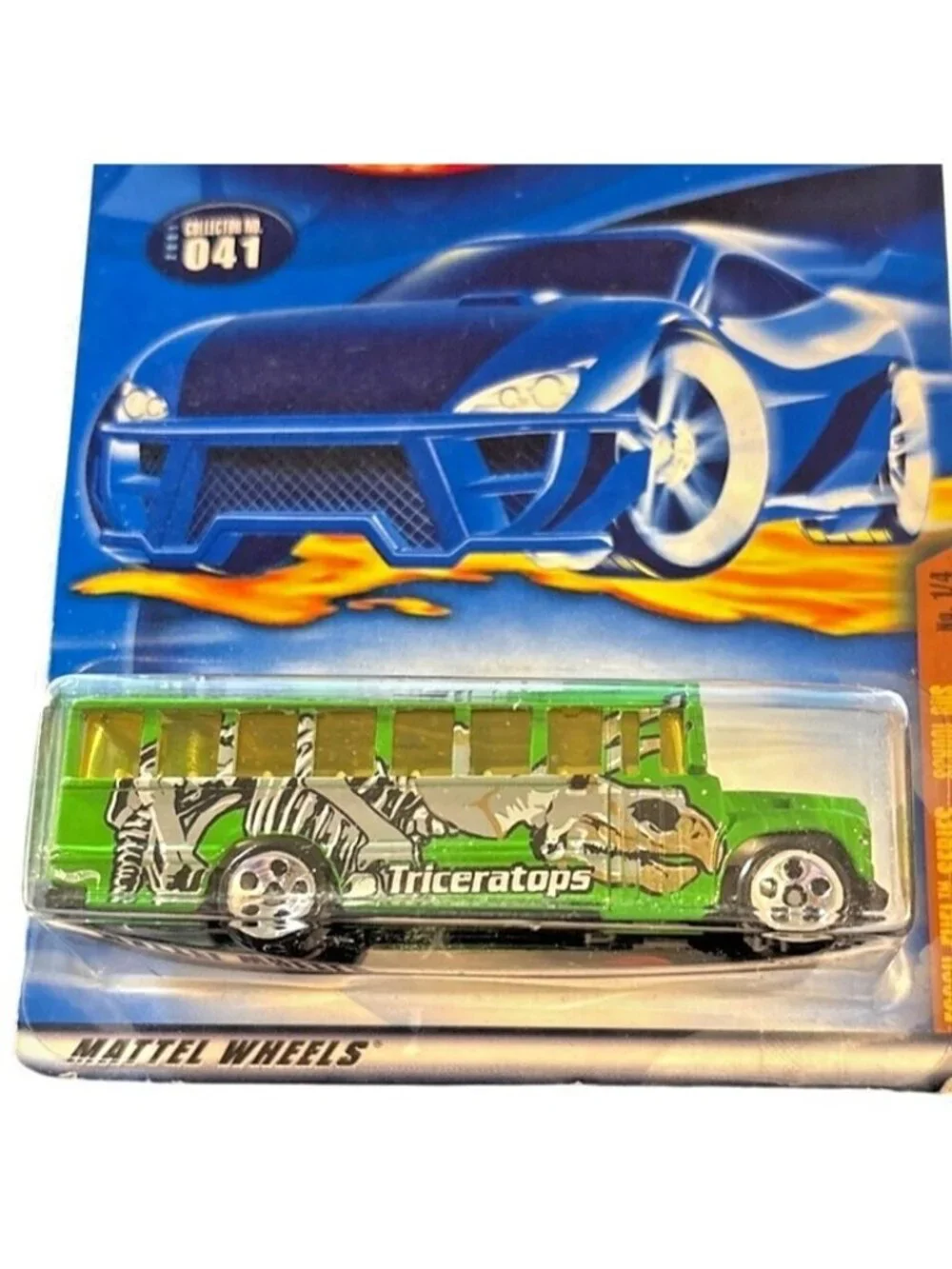 Vintage Die Cast Hot Wheels Fossil Fuel Series Triceratops Bus Car Collector 041